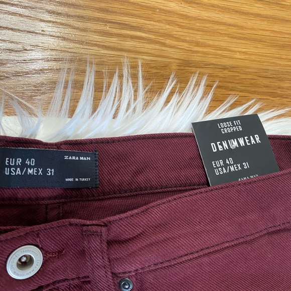 Zara Men Loose Fit Cropped Denim Jeans - Picture 5 of 12